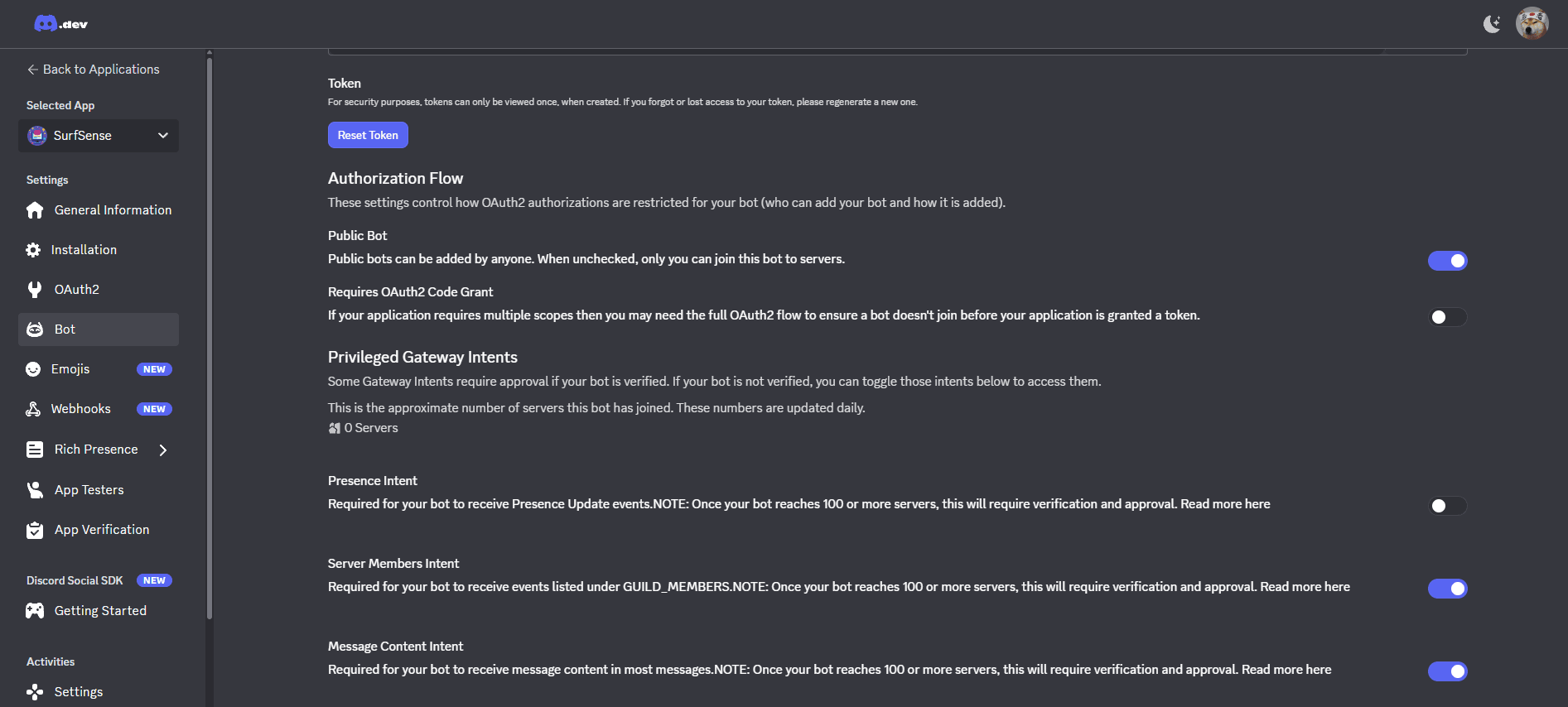 Bot Settings